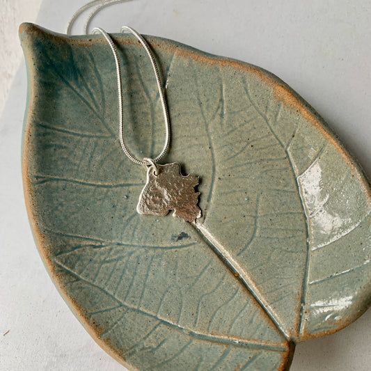 Silver organic necklace