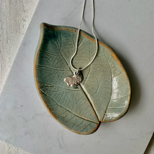 Silver organic necklace