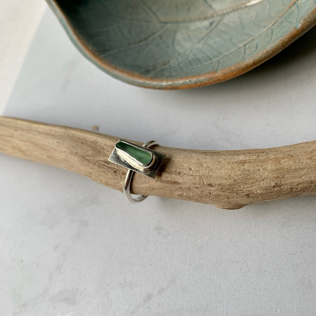 Sea glass ring