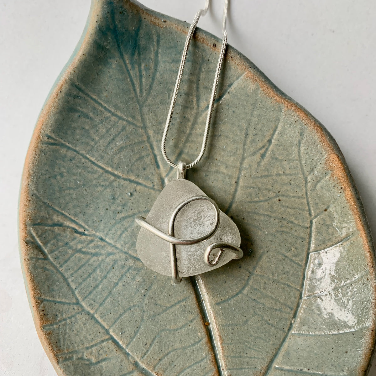 Sea glass wrap necklace