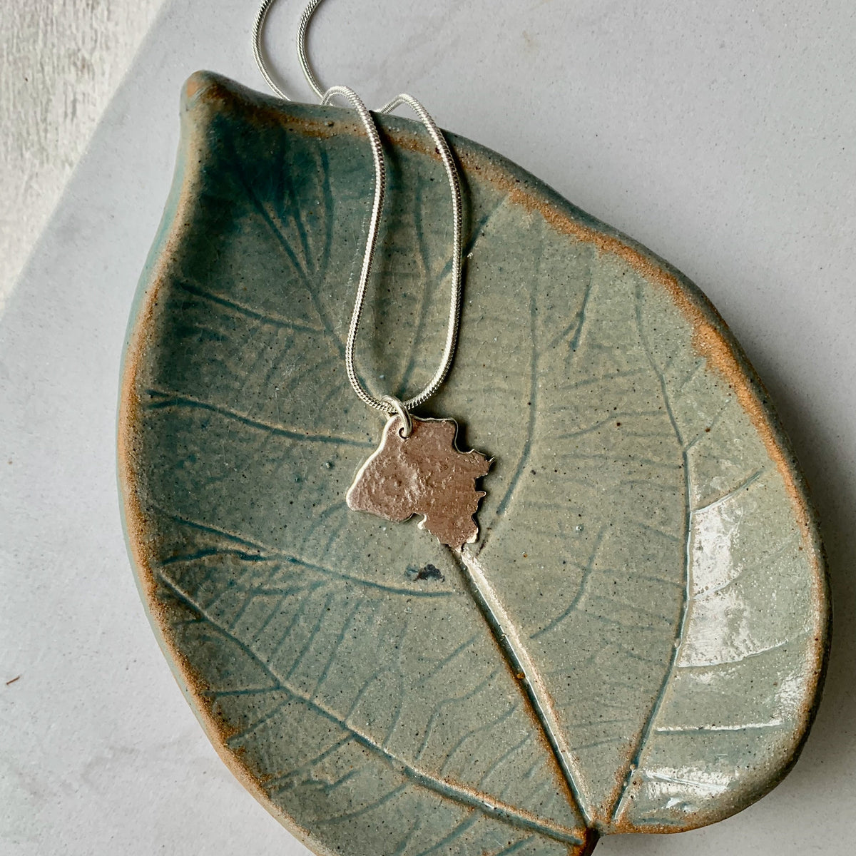 Silver organic necklace