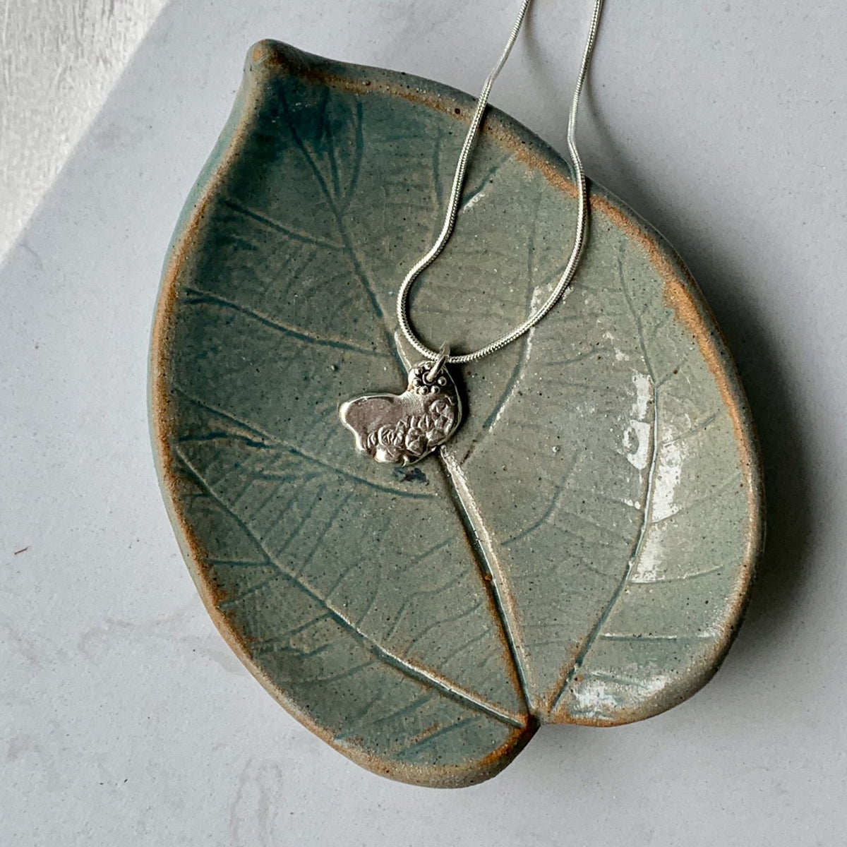 Silver organic necklace