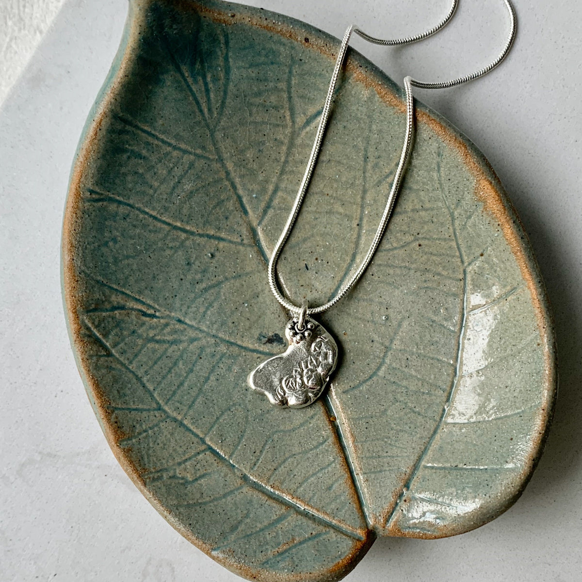 Silver organic necklace