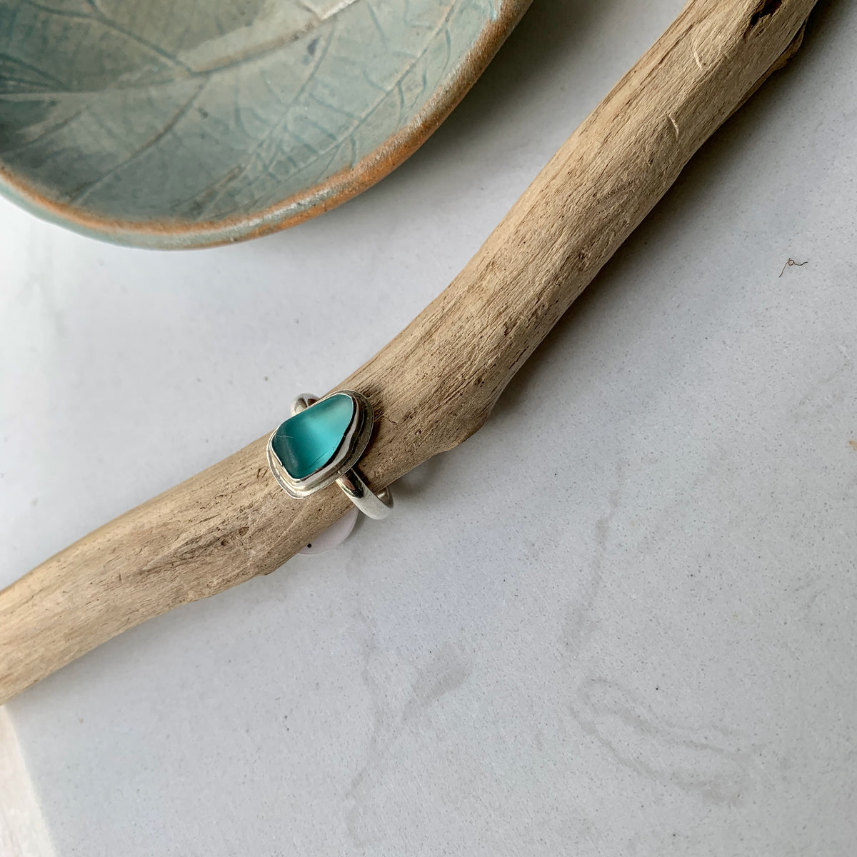 Sea glass ring