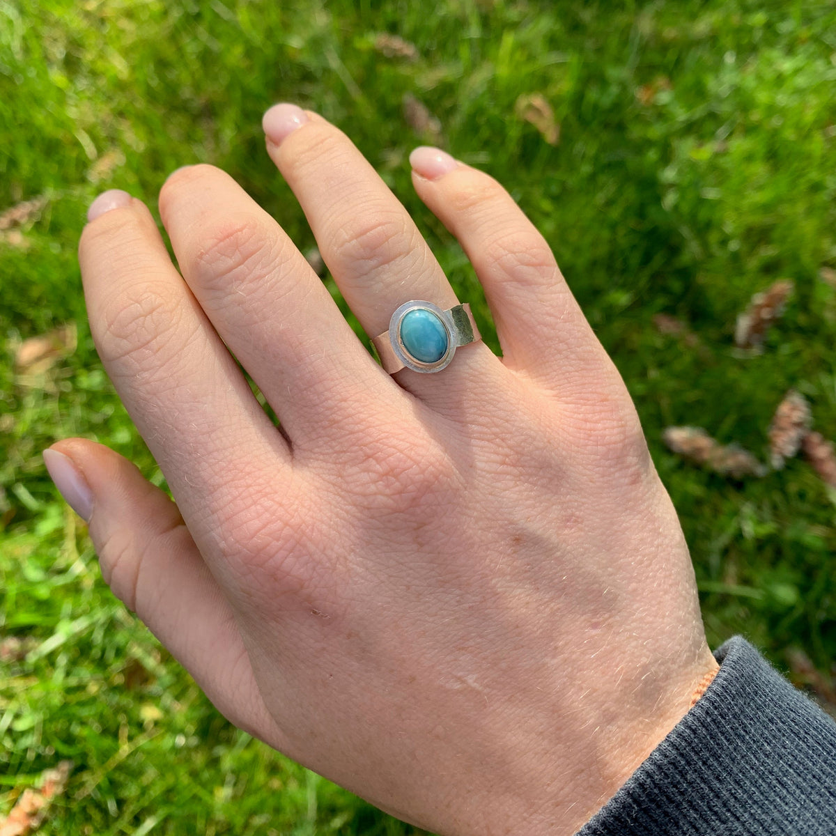 Larrimar silver ring