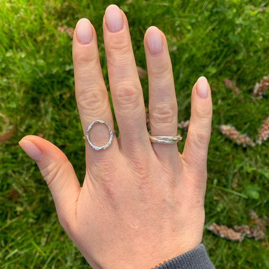 Circle silver ring
