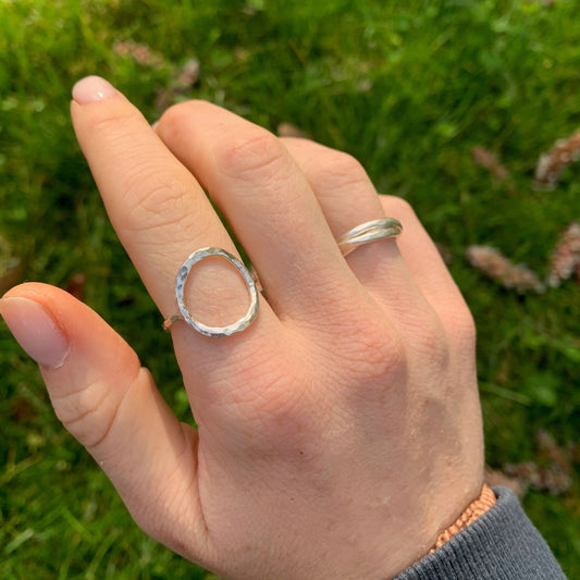 Circle silver ring