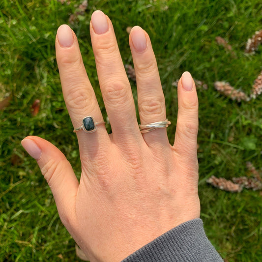 Moss agate ring